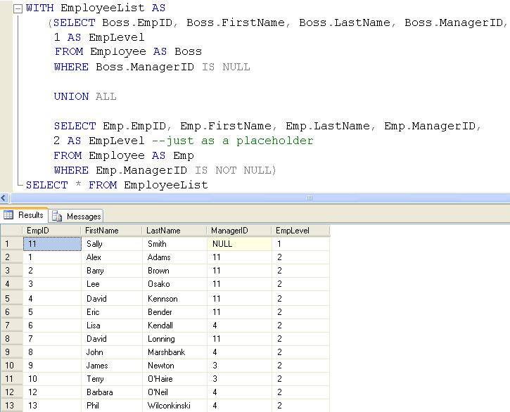 Sql Server Script Cte Recursive