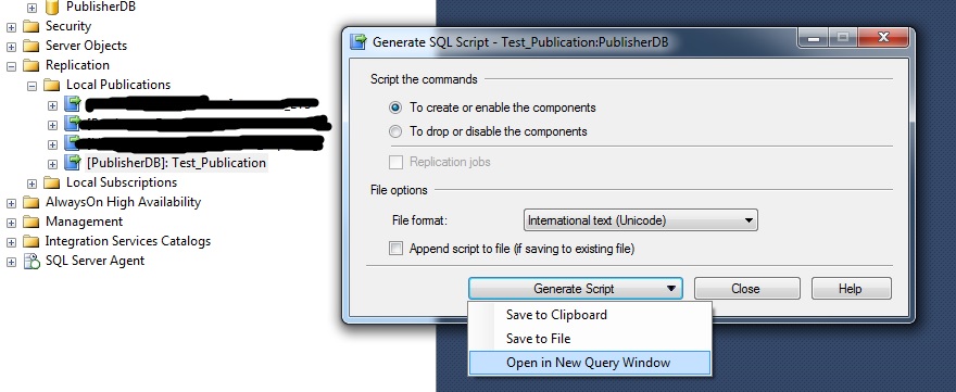 SQL Server Replication Scripts
